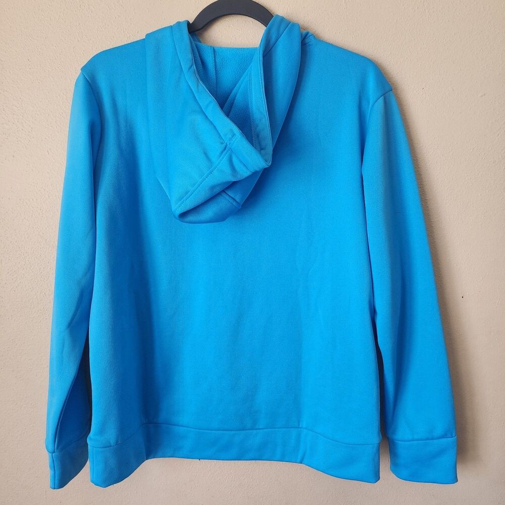 Under Armour Women Blue Long Sleeve Pullover Hoodie Iridescent Logo Sweatshirt S - Picture 3 of 6